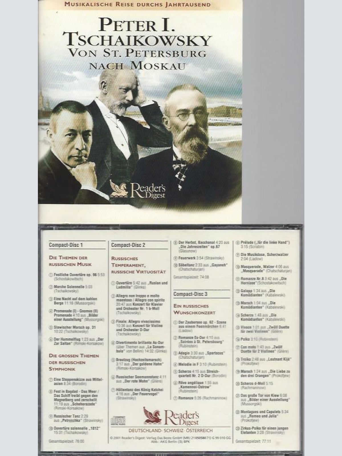 CD -Readers Digest Peter I Tschaikowsky von St.Petersburg nach Moskau