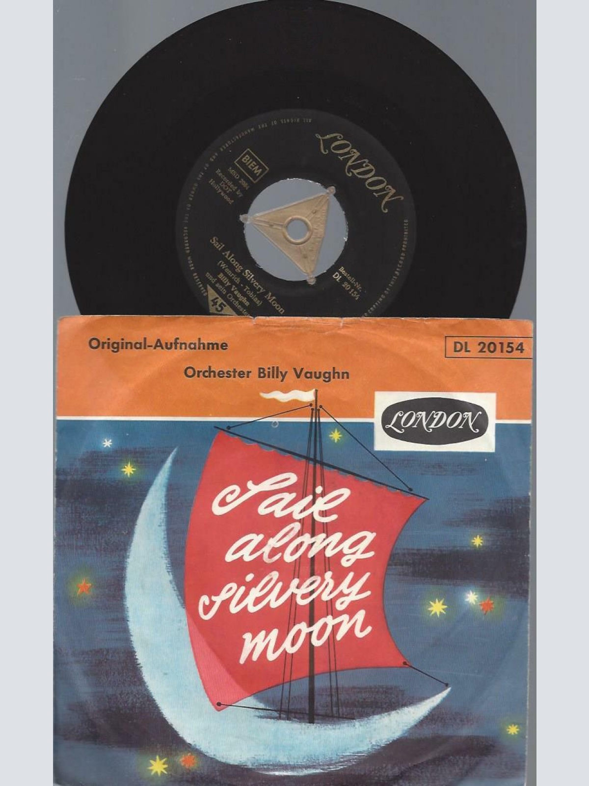 7"     Orchester Billy Vaughn*  Sail Along Silvery Moon