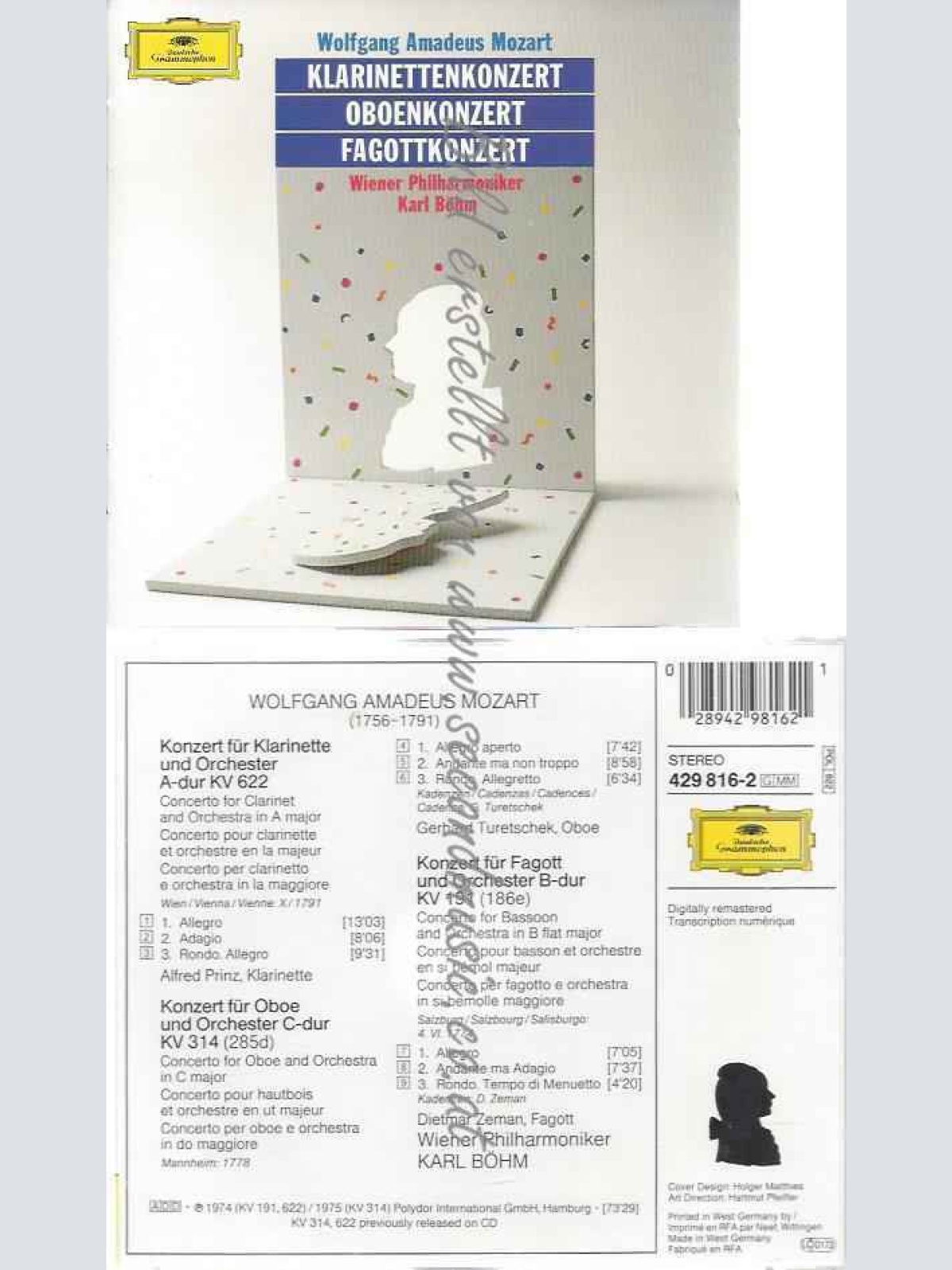 CD--BOENKON./FAGOTTKON./ PRINZ, TURETSCHEK, ET AL.--KLAR.KON.