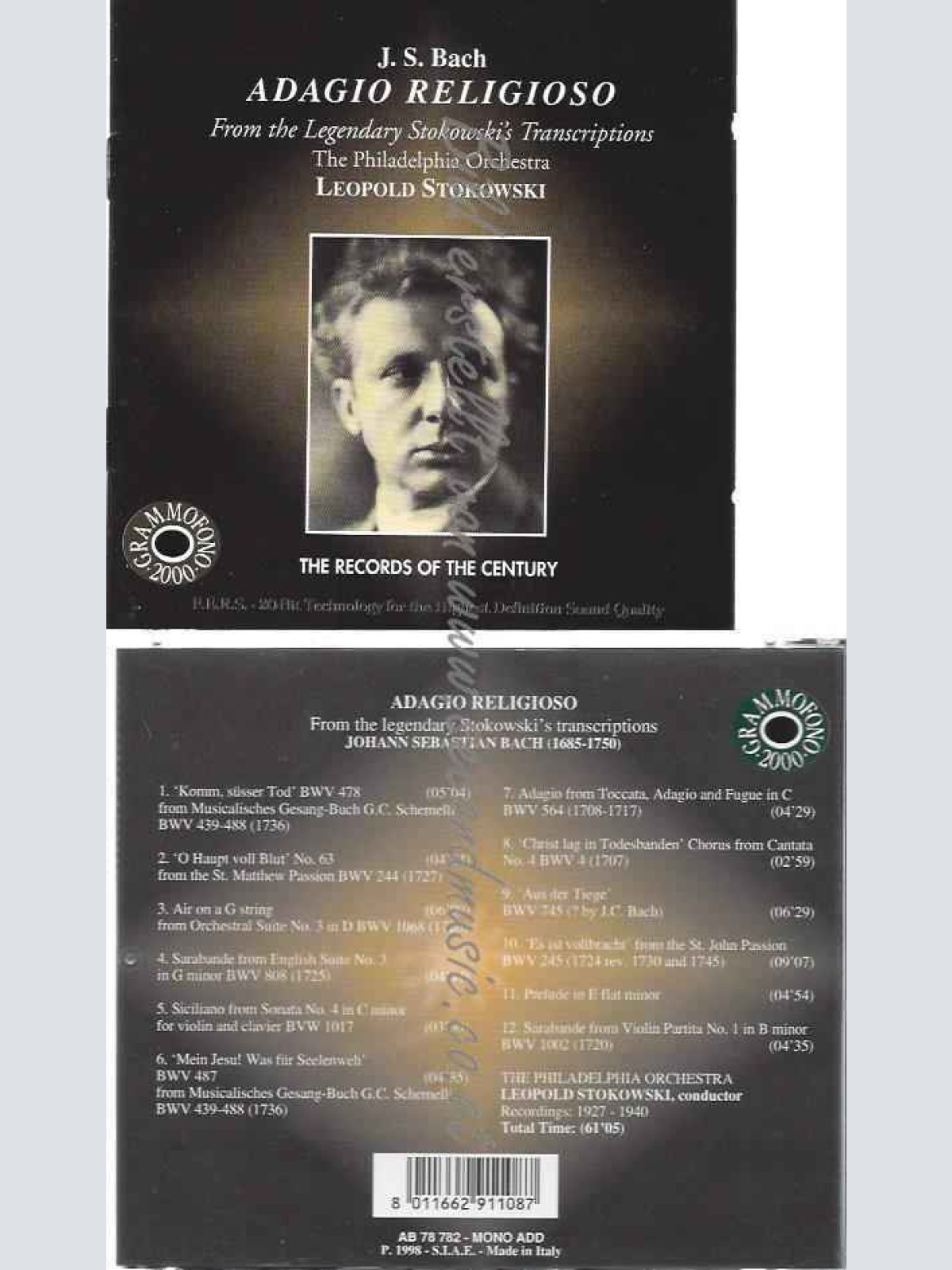 CD--STOKOWSKI, LEOPOLD--ADAGIO RELIGIOSO