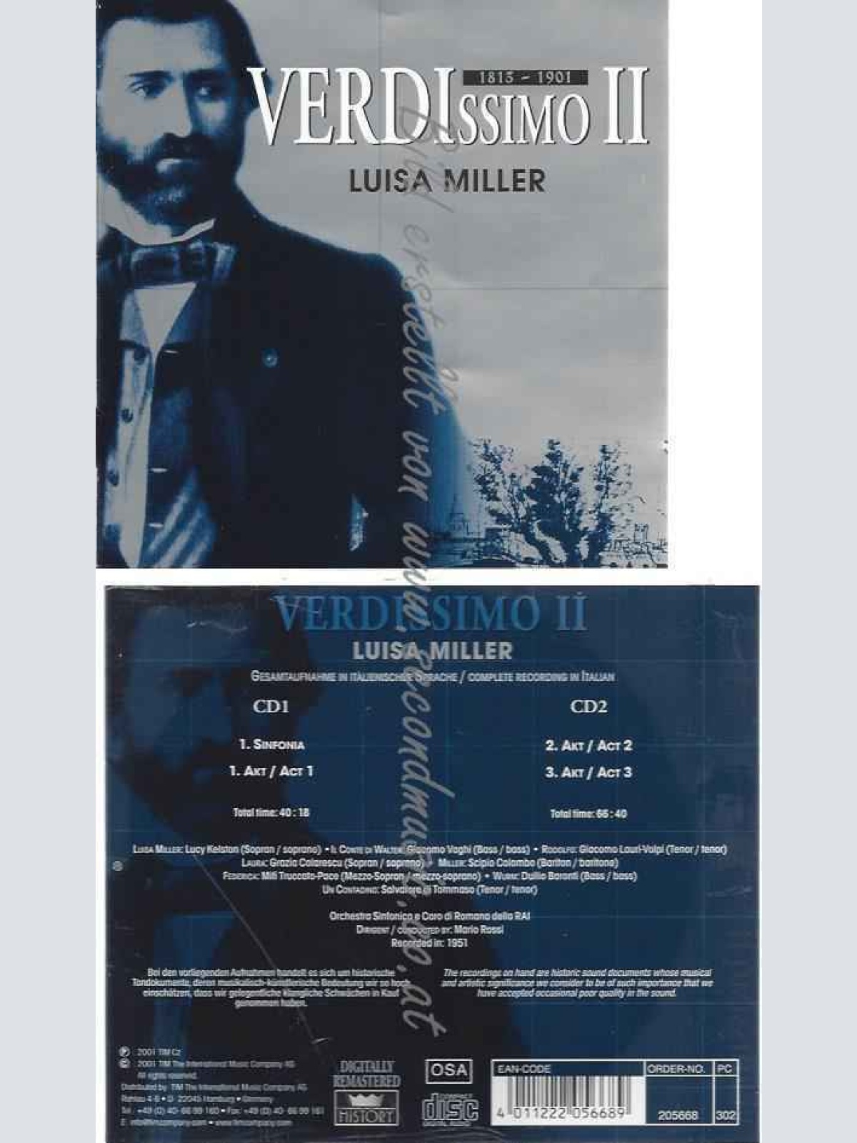 CD--Verdissimo 2 : Luisa MillerOrchestra Sinfonica e Coro di Romana della Rai