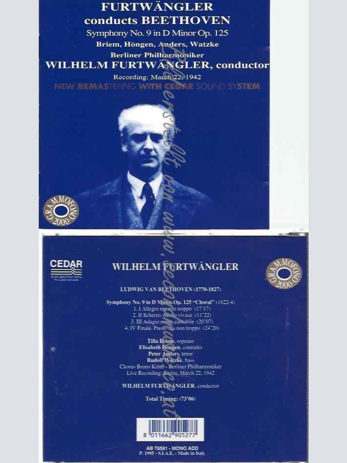 CD--PETER ANDERS, BERLINER PHILHARMONIKER, ET AL.--BEETHOVEN: SYMPHONIE NR. 9