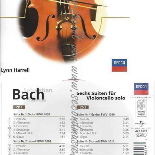 CD--LYNN HARRELL--SÄMTLICHE CELLOSUITEN BWV 1007-1012 (GA)