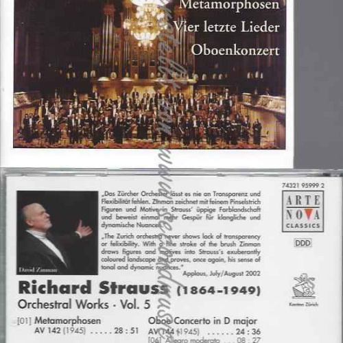 CD--VIER LETZTE LIEDER / OBOENKONZERT/ -STRAUSS: METAMORPHOSEN