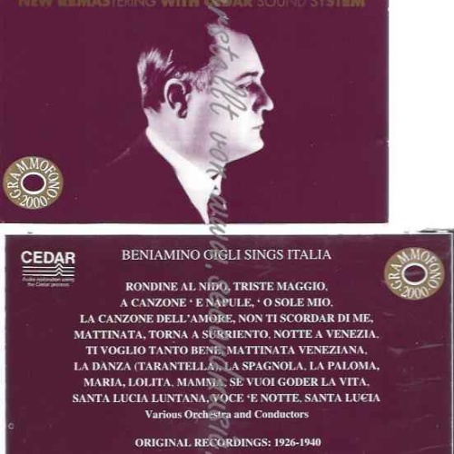 CD--ECITAL/ GIGLI,BENIAMINO UND VARIOUS--GIGLI SINGS ITALIA