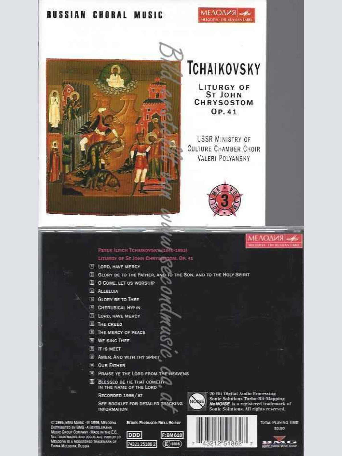 CD-- ,PETER ILJITSCH--RUSSIAN CHORAL MUSIC - VOL. 3 (TSCHAIKOWSKY)