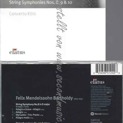 CD--CONCERTO KÖLN  -STREICHERSINFONIEN 8,9,10