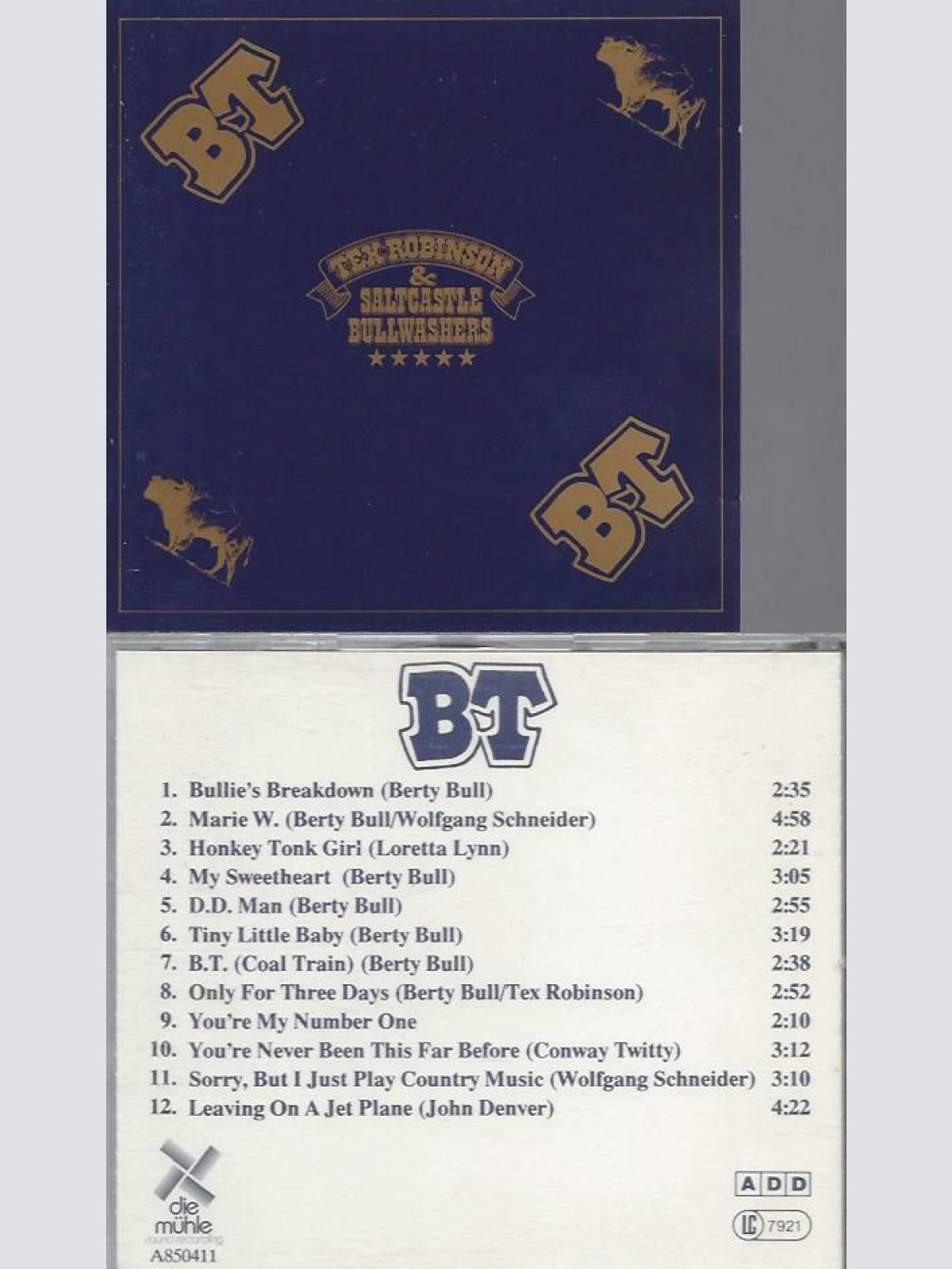 CD-- Tex Robinson & Saltcastle Bullwashers – B.T.