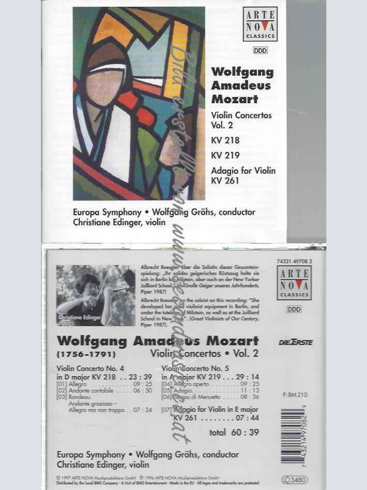 CD--GRÖHS,W., EDINGER,C, ET AL. | --MOZART: VIOLINKONZERTE VOL.