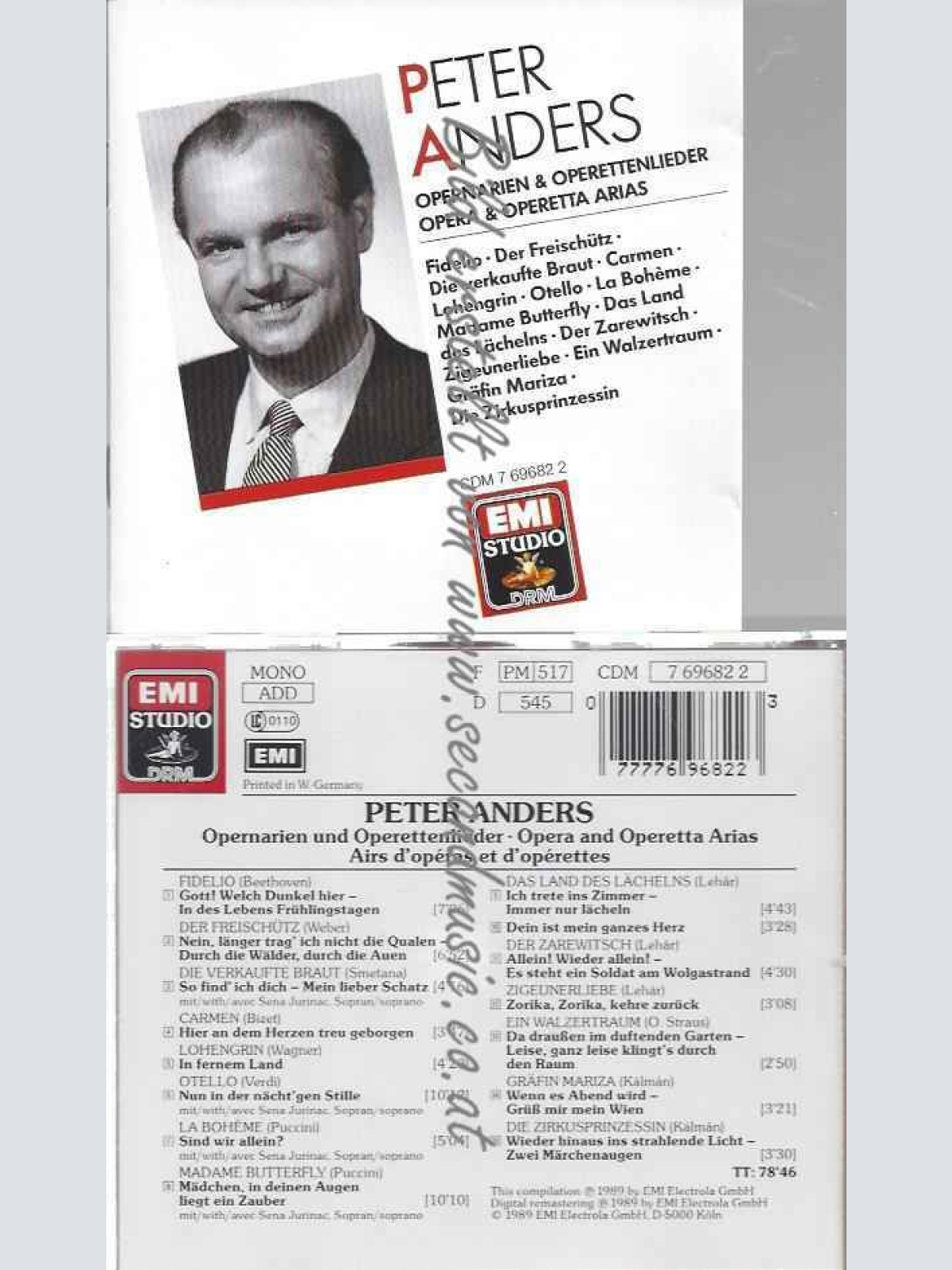 CD--ANDERS,PETER UND VARIOUS | --OPERNARIEN UND OPERETTENLIEDER
