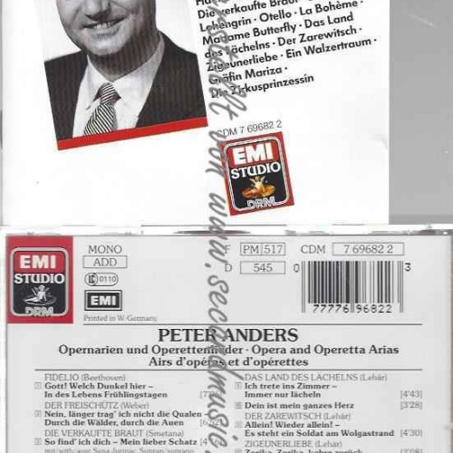 CD--ANDERS,PETER UND VARIOUS | --OPERNARIEN UND OPERETTENLIEDER