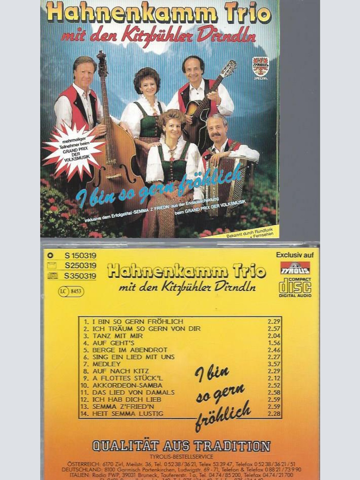 CD--Hahnenkamm Trio -- I bin so gern fröhlich