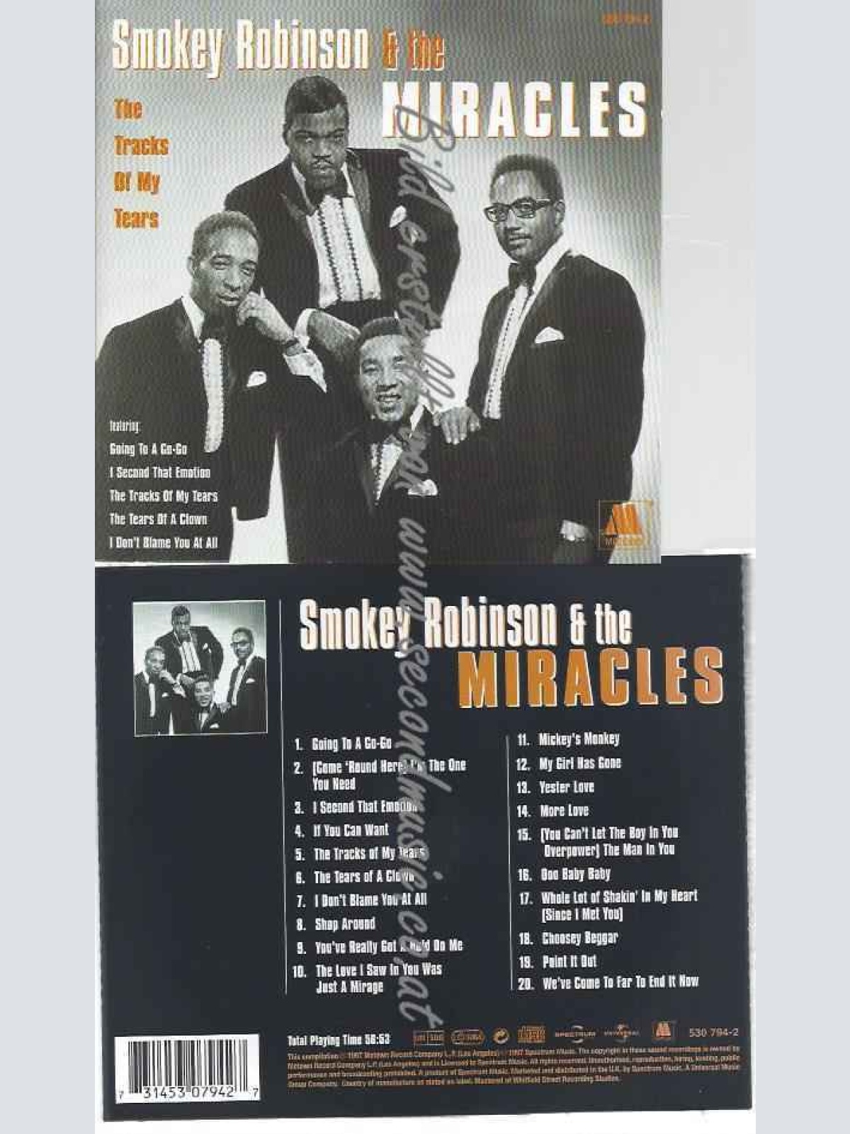 CD--Smokey Robinson  --Tracks of My Tears