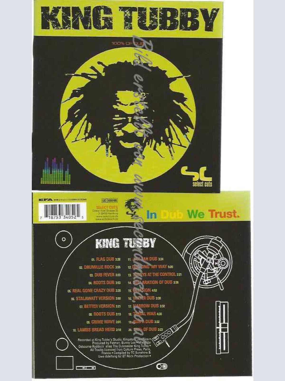 CD--King Tubby  --Select Cuts- Percent of Dub