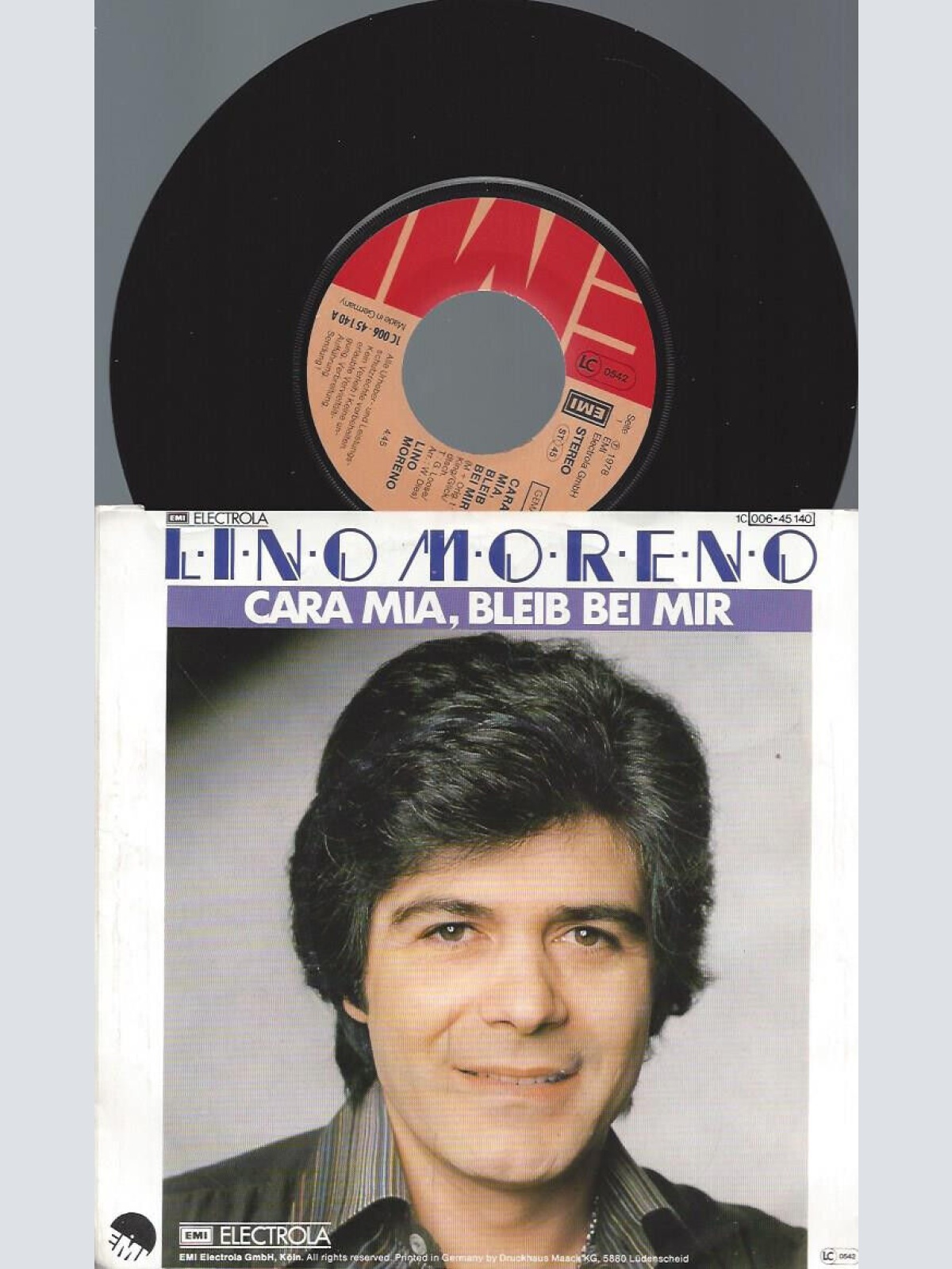7" Lino Moreno – Cara Mia, Bleib Bei Mir