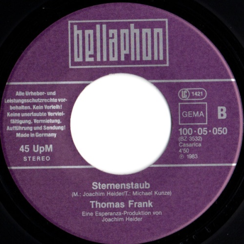 7", Single Thomas Frank - Liebe Über Video