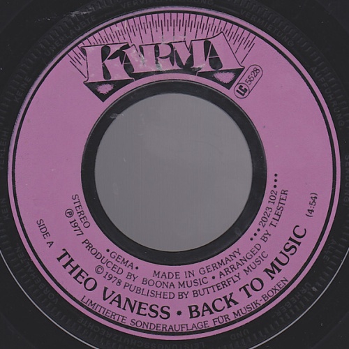 7", Single Theo Vaness - Back To Music / Back To Rock'N'Roll