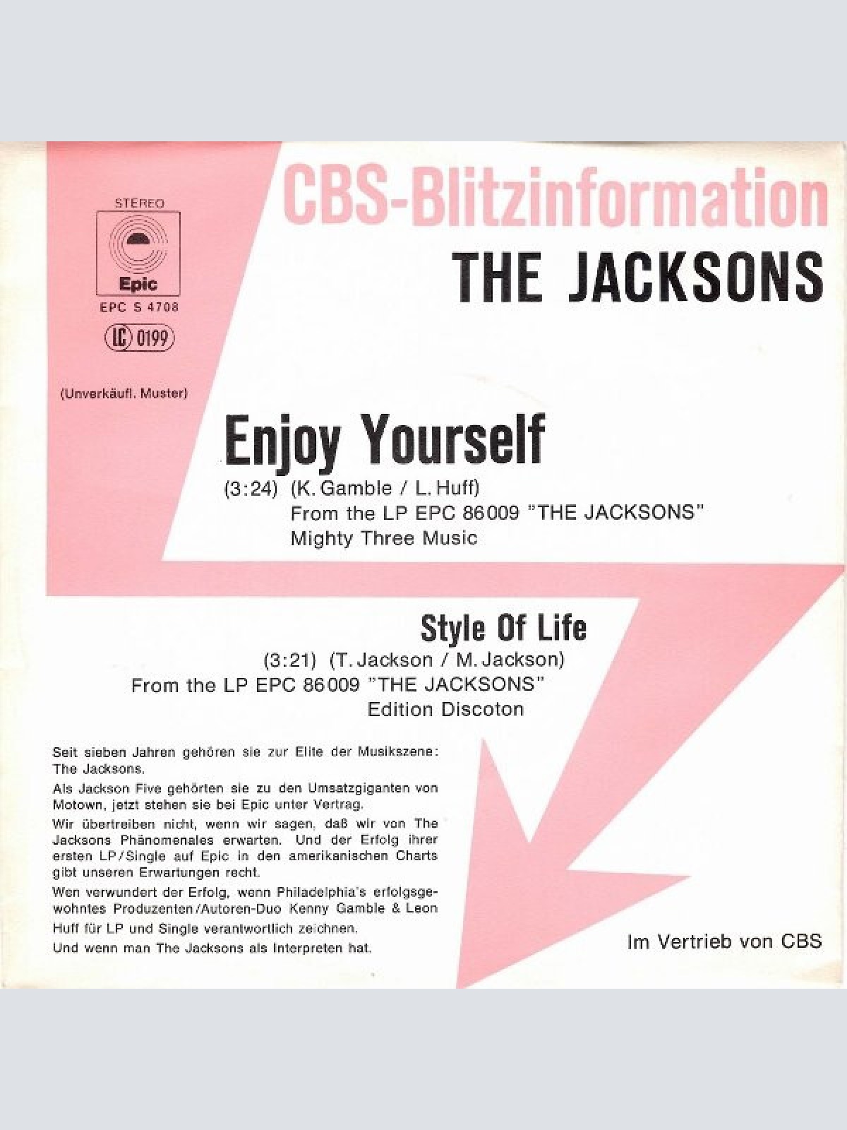 7", Single, Promo The Jacksons - Enjoy Yourself