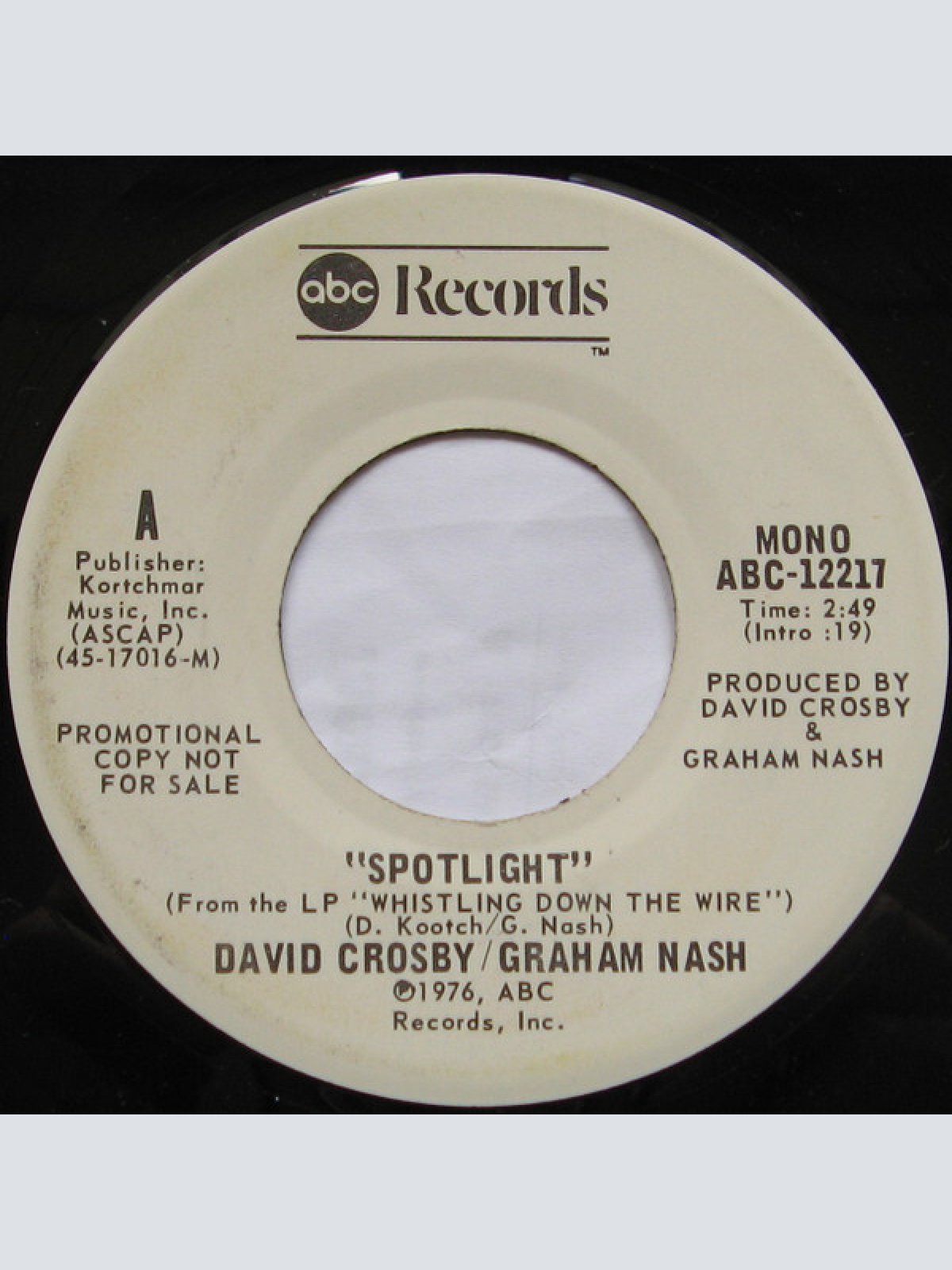 7", Mono, Promo David Crosby / Graham Nash* - Spotlight
