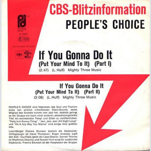 7", Single, Promo People's Choice - If You Gonna Do It (Put Your Mind To It)