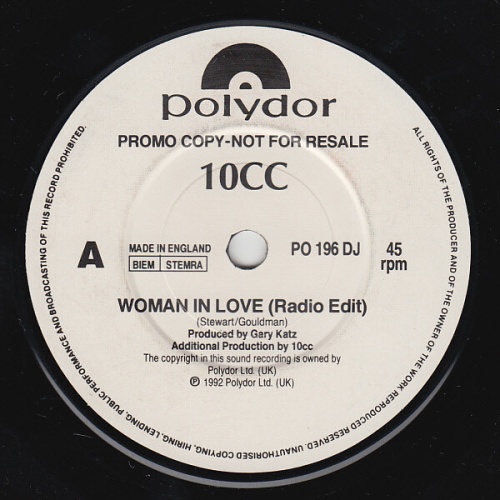 7", Single, Promo 10cc - Woman In Love