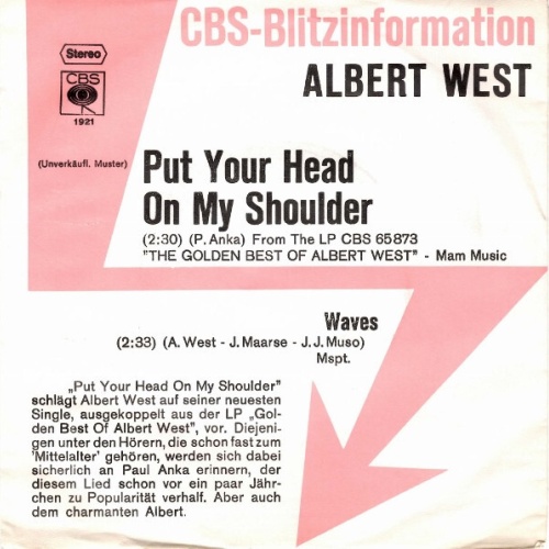 7", Single, Promo Albert West - Put Your Head On My Shoulder