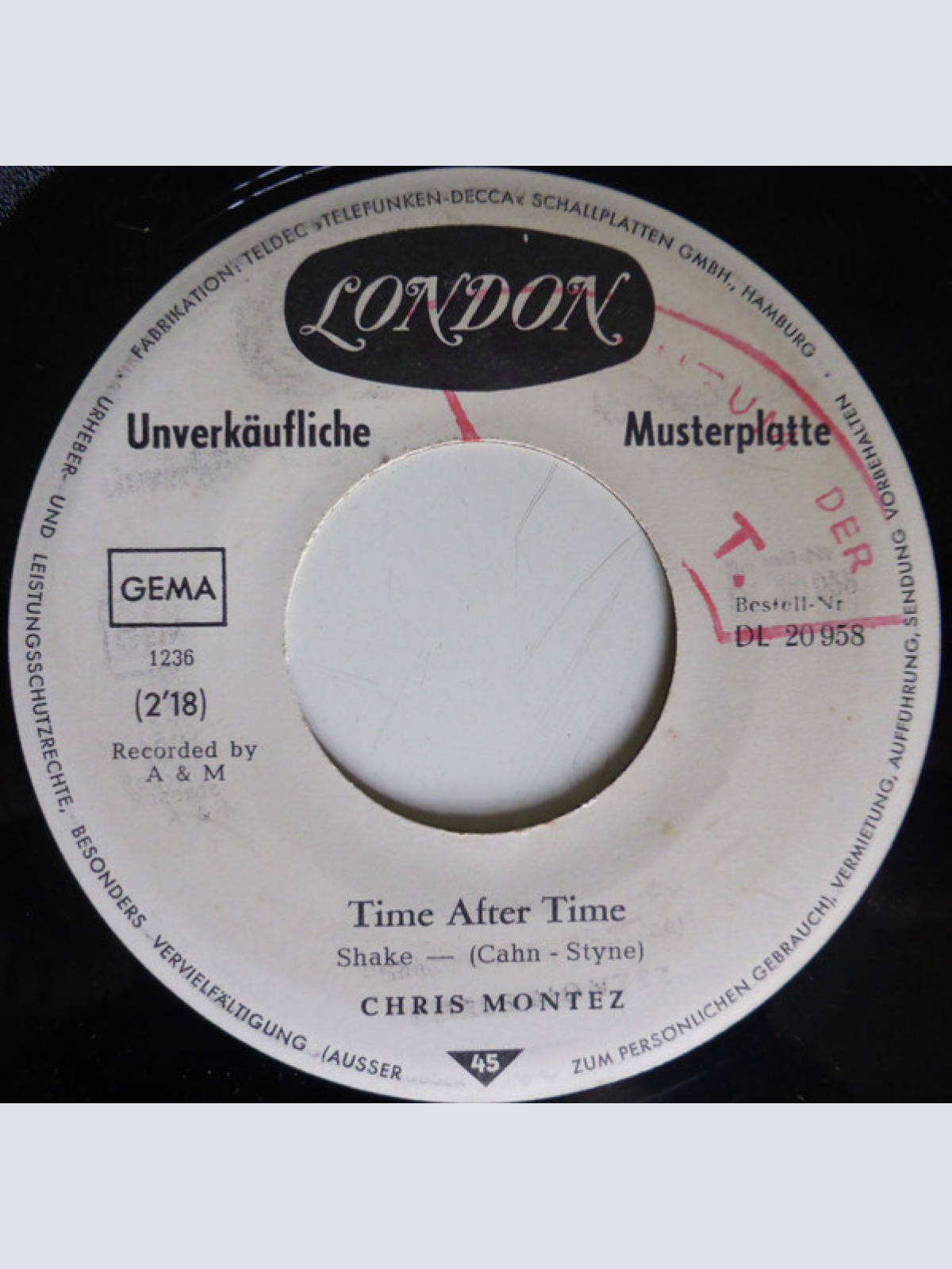 7", Single, Promo Chris Montez - Time After Time
