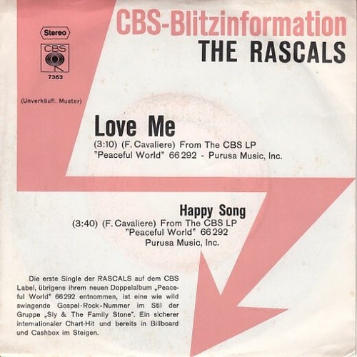 7", Single, Promo The Rascals - Love Me