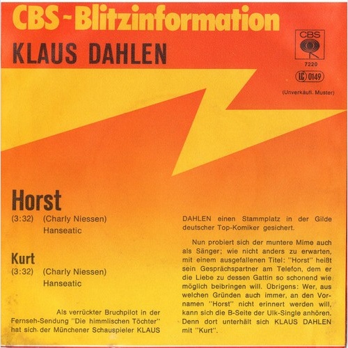 7", Single, Promo Klaus Dahlen - Horst