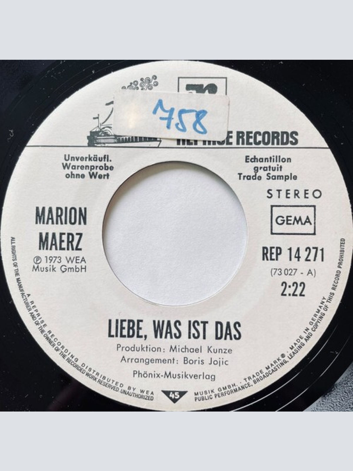 7", Single, Promo Marion Maerz - Liebe, Was Ist Das