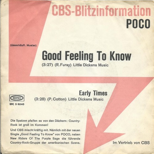7", Promo Poco (3) - Good Feeling To Know