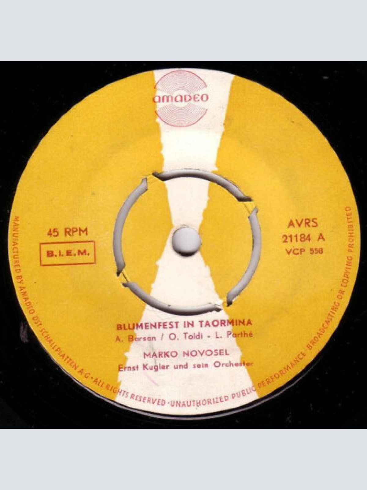 7", Single Marko Novosel - Blumenfest In Taormina / Elena Rose