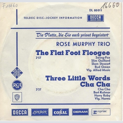 7", Single, Promo Rose Murphy - Three Little Words - Cha Cha