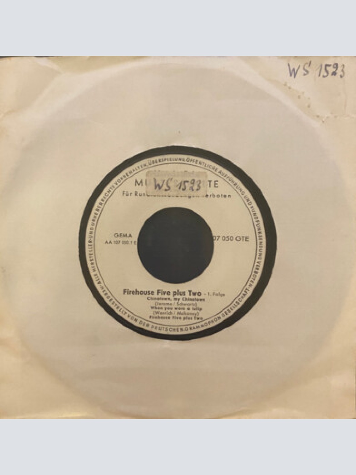 7", EP, Promo Firehouse Five Plus Two - Vol. 1