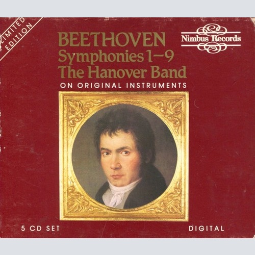 5xCD, Amb + Box, Comp, Ltd, Num Beethoven*, The Hanover Band* - Symphonies 1-9