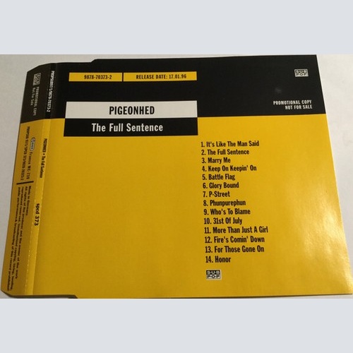 CD, Album, Promo Pigeonhed - The Full Sentence