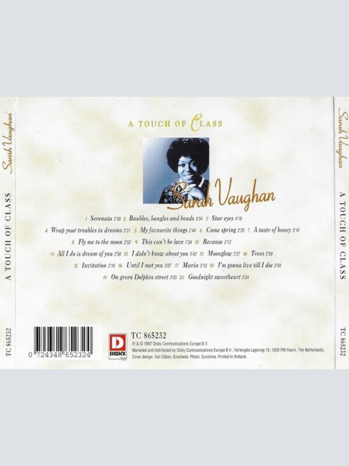 CD, Album Sarah Vaughan - A Touch Of Class