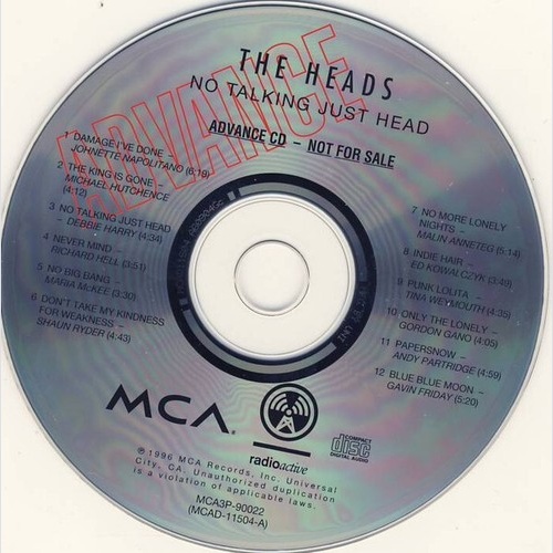 CD, Advance, Album, Promo The Heads - No Talking Just Head