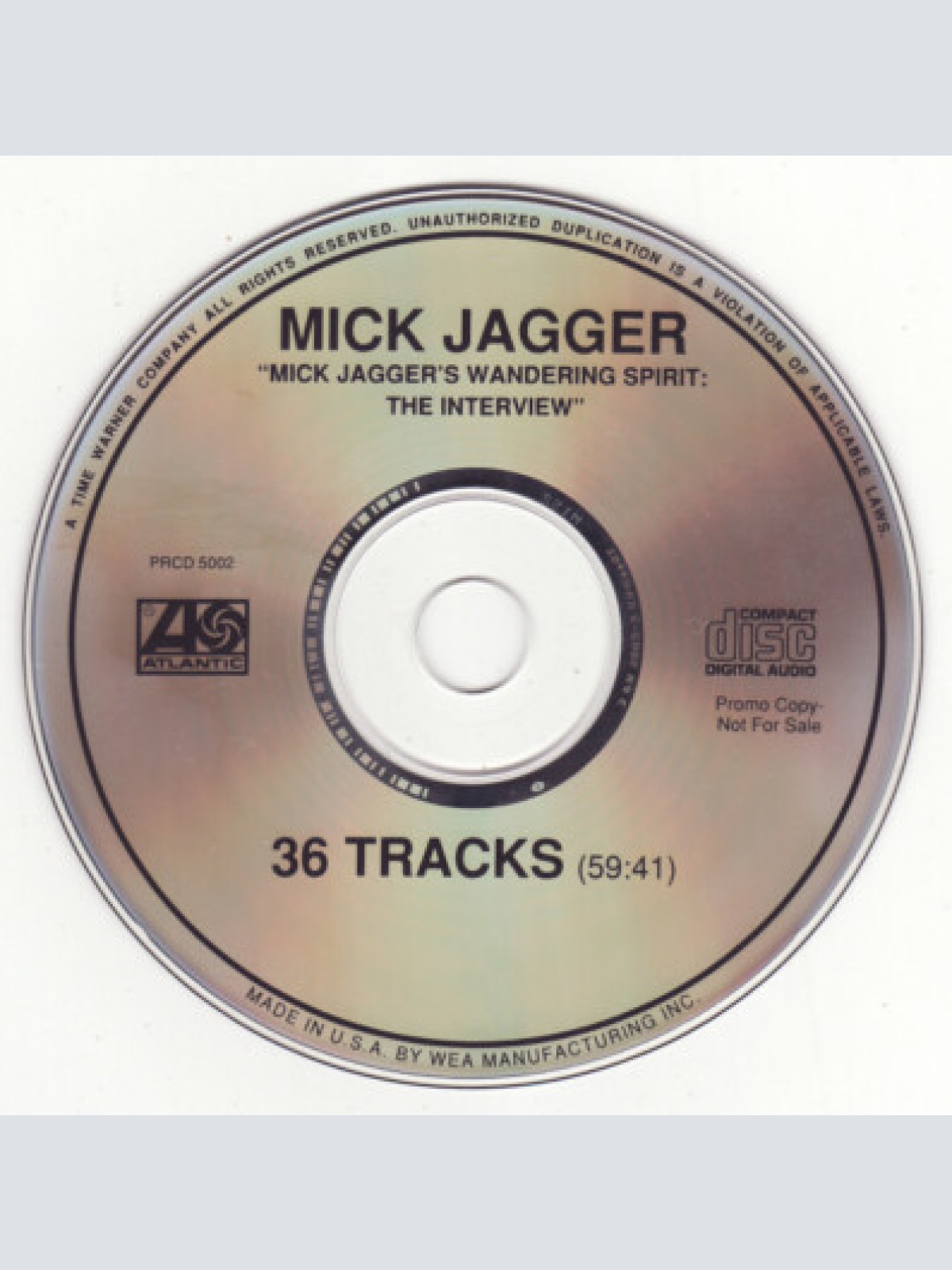 CD, Promo Mick Jagger - Mick Jagger's Wandering Spirit: The Interview