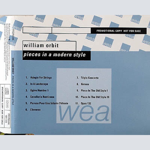 CD, Album, Promo William Orbit - Pieces In A Modern Style
