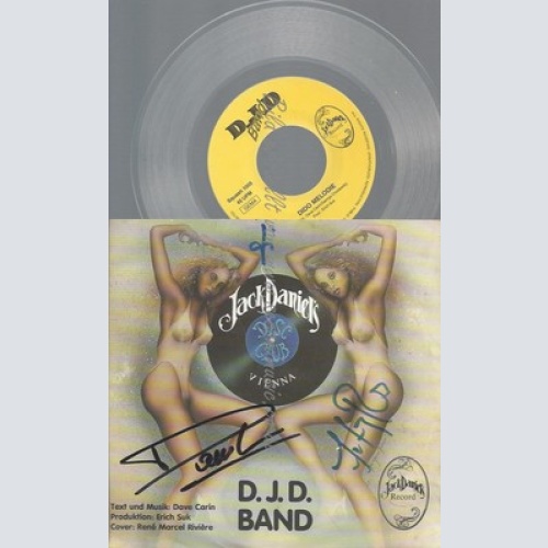 7"JACK DANIELS VIENNA--D J D BAND--MIT AUTOGRAMMEN --CLEAR VINYL