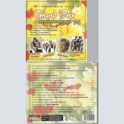 CD--VARIOUS -- -- 20 TOPBEWERBER F.D.GRAND PRIX 1996
