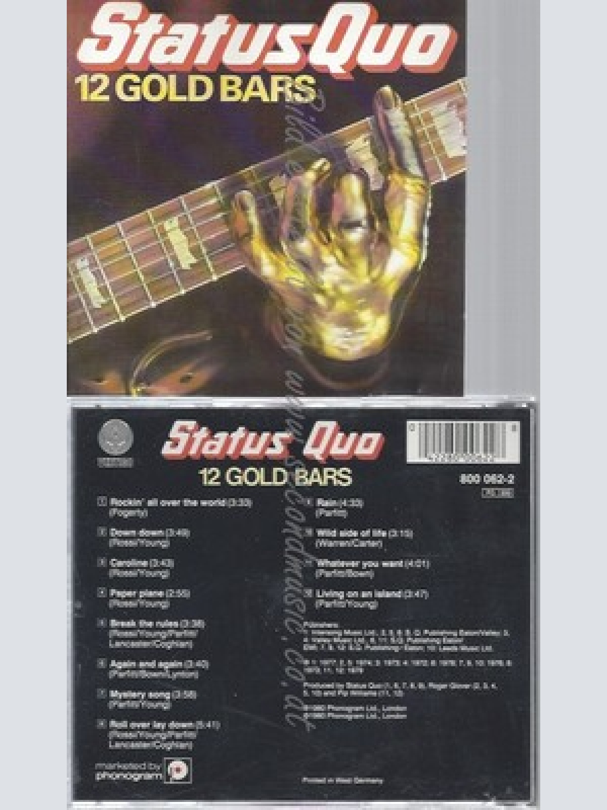 CD--STATUS QUO -- -- 12 GOLD BARS VOLUME 1 --VERIGO SWIRL