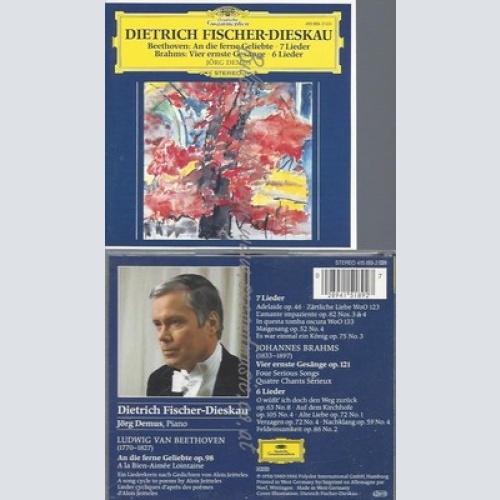 CD--RNSTE GESÄNGE / FISCHER-DIESKAU, DEMUS, L.V. BEETHOVEN -KOMPONIST- UND J. BR