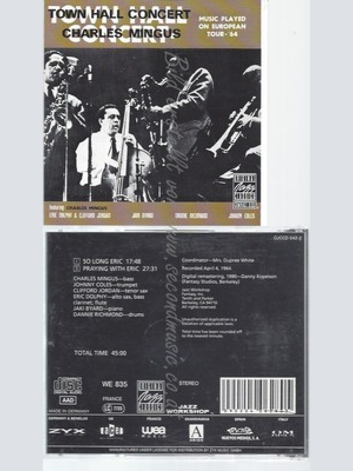 CD--CHARLES MINGUS -- -- TOWN HALL CONCERT --