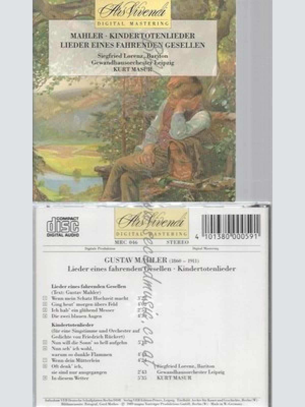 CD--LIEDER EINES FAHRENDEN GESELLEN / SIEGFRIED LORENZ, KURT MASUR UND GUSTAV MA