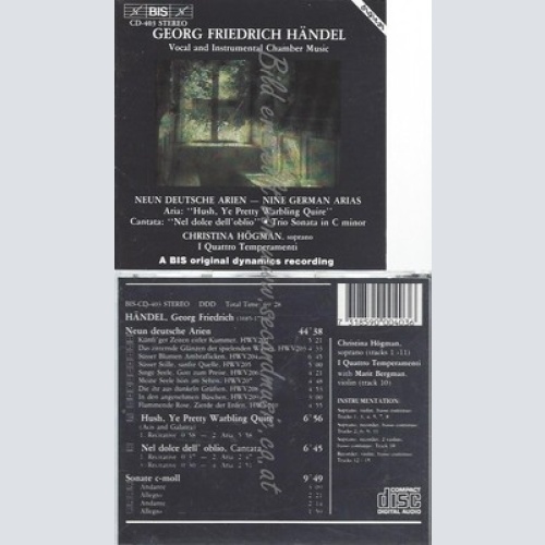 CD--HÖGMAN,CHRISTINA UND HÄNDEL,GEORG FRIEDRICH--VOKALE UND INSTRUMENTALE KAMMER