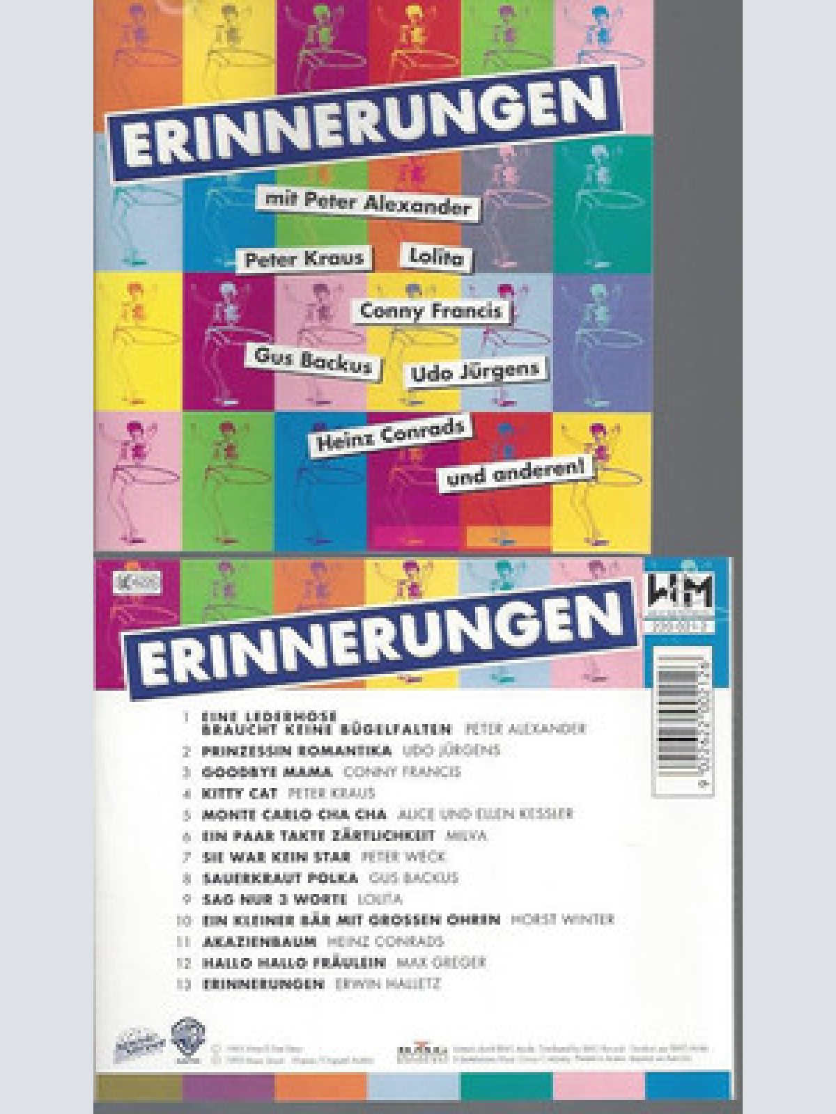 CD--ERINNERUNGEN--UDO JUERGENS-GUS BACKUS-PETER KRAUS--PETER ALEXANDER
