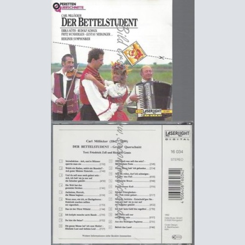 CD--KÖTH, SCHOCK, WUNDERLICH UND BES -- -- DER BETTELSTUDENT --