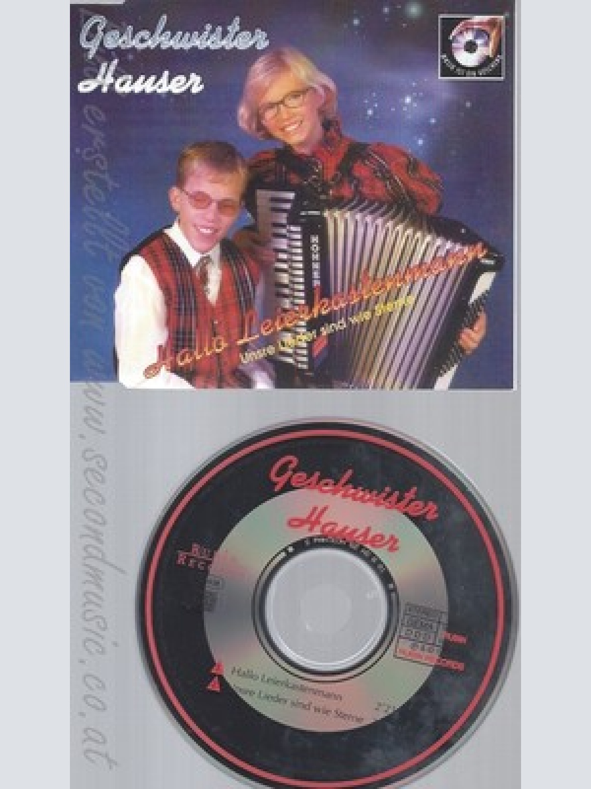 CD--GESCHWISTER HAUSER - SINGLE -- HALLO, LEIERKASTENMANN